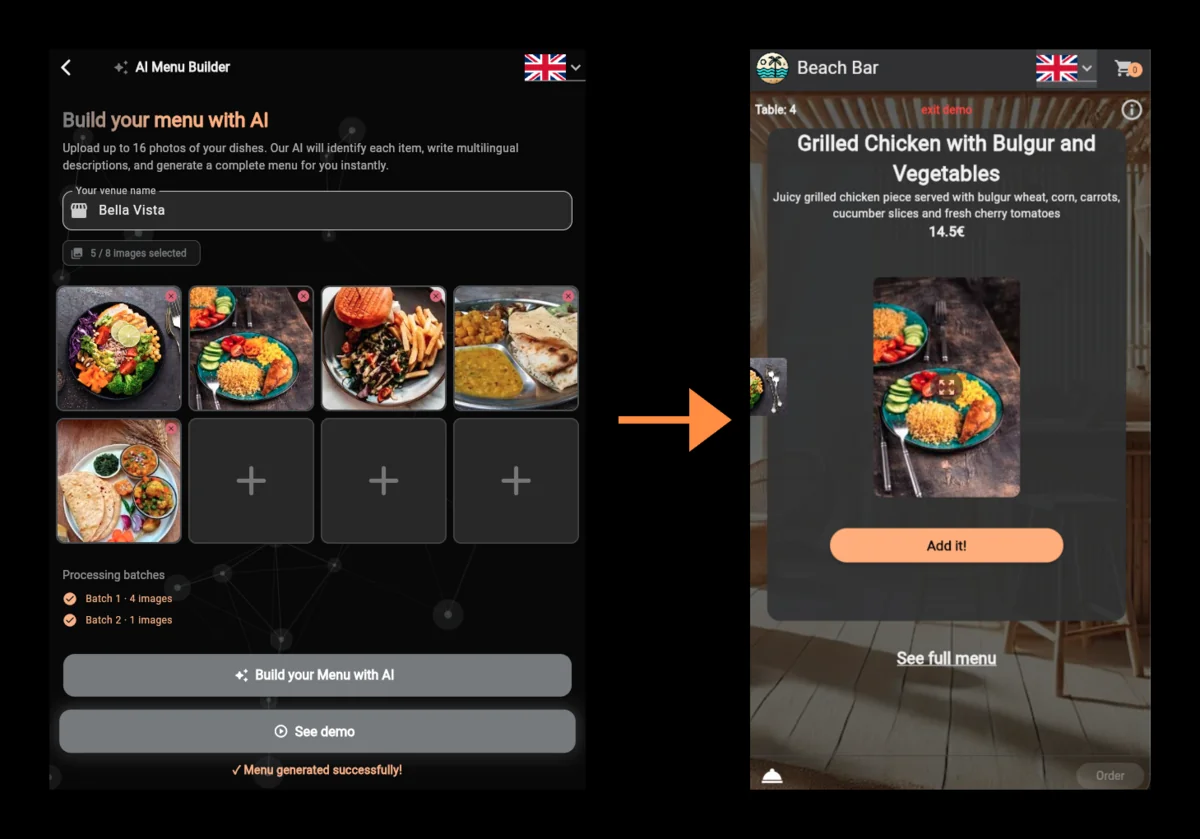 AI menu generator illustration