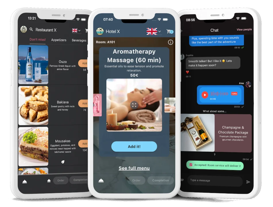 Customer-facing Ordis app